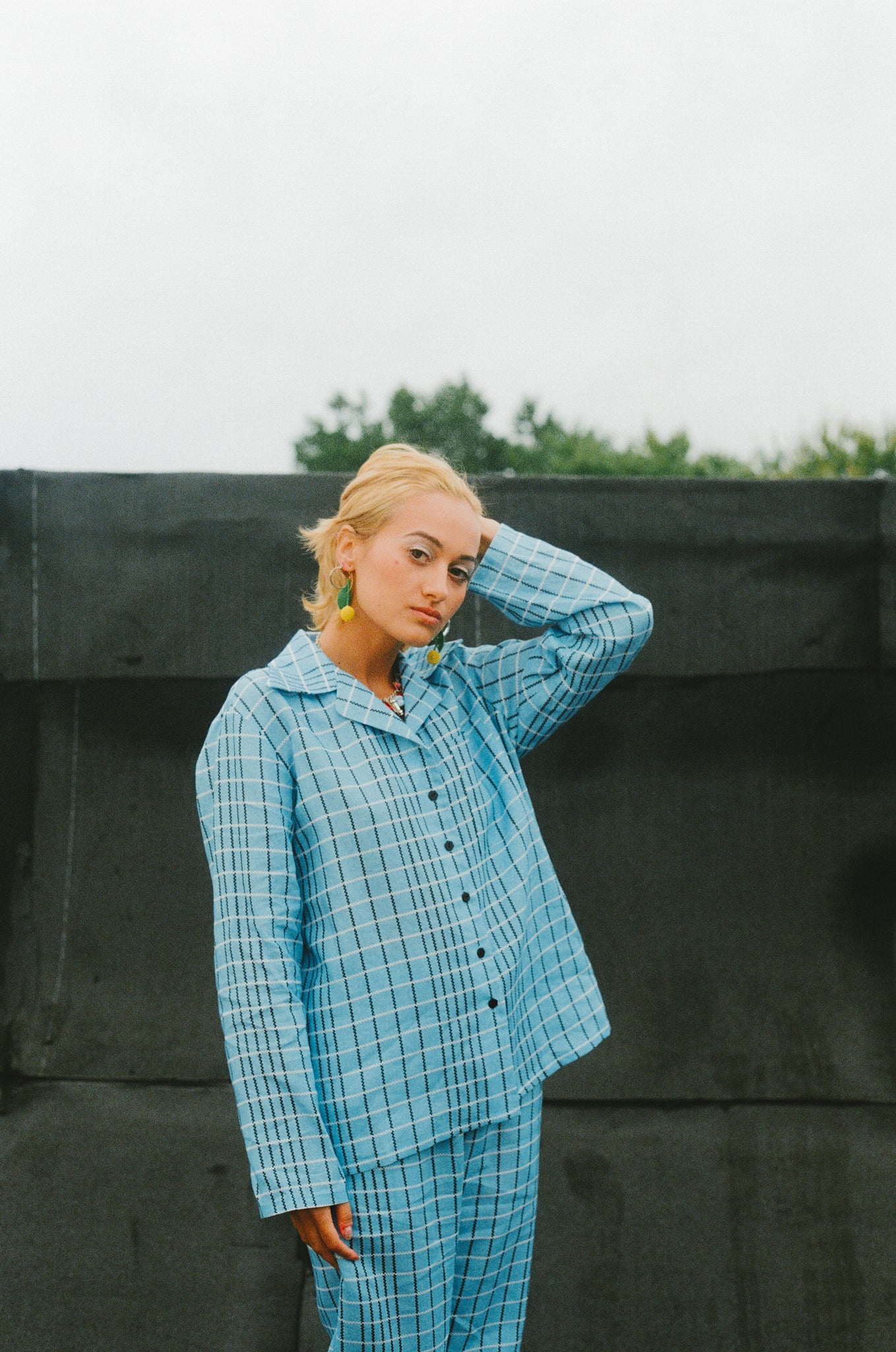 Frances Shirt in Blue Plaid - Stewart Enslow